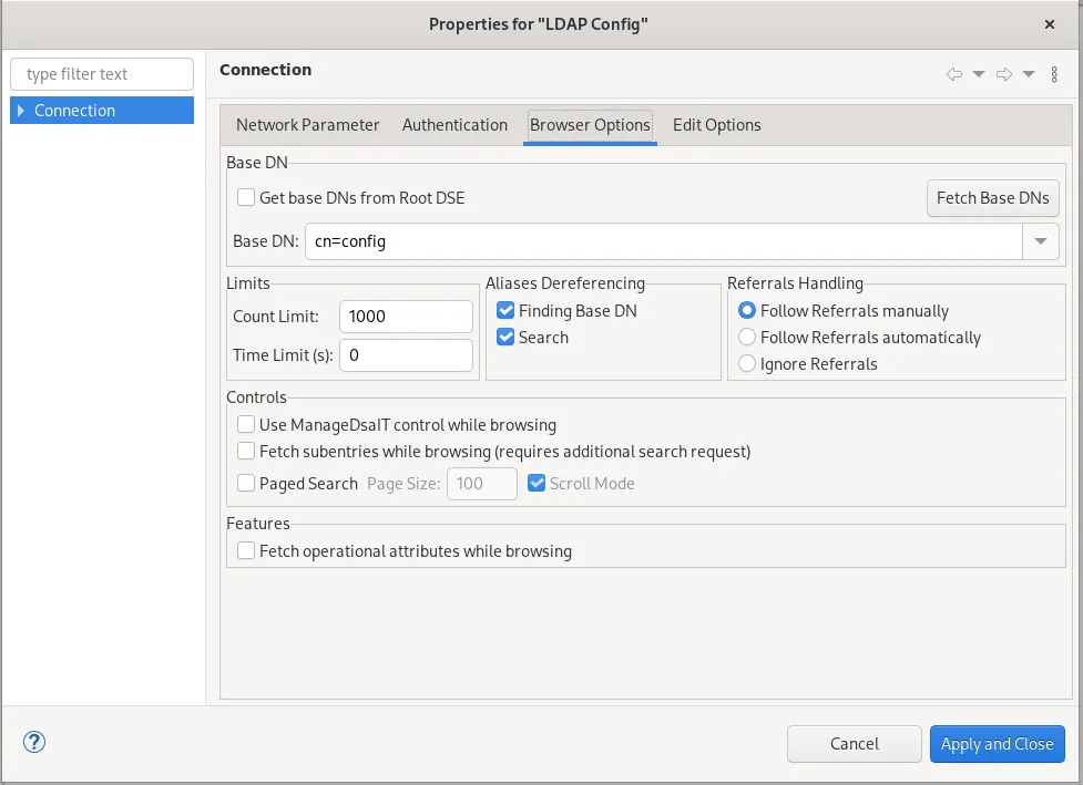 Ldap-browser-config